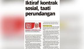 Finansialku mengutip sumber dari wikipedia: Iktiraf Kontrak Sosial Taati Perundangan