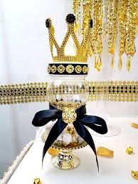 Black And Gold Baby Shower Theme Black And Gold Prince Princess Crown Baby Shower Centerpiece Perfect For Black And G Crown Baby Shower Baby Shower Centerpieces Baby Shower Theme Decorations