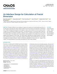 We did not find results for: Pdf An Interface Design For Calculation Of Fractal Dimension