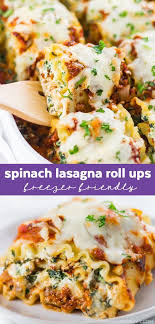 Spinach Lasagna Roll Ups Recipe Vegetarian Recipes Easy Freezer Friendly Meals Spinach Lasagna