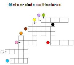 Mots Croise Des Couleurs Couleurs Croise Des Mots Lessen Frans Onderwijs School