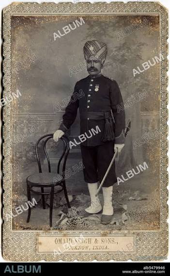 Portrait of a Jemadar of the 7th Rajputs, Lucknow. - Album alb5479946