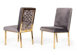 Benfield natural finish upholstered dining chair with biscuit beige seat (set of 2) (20.6 in. Modrest Reba Modern Grey Velvet Gold Dining Chair Set Of 2