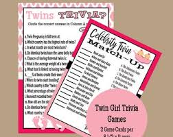 This ring a bell twin baby shower game was created due to a request by someone hosting a shower for an expectant . Twin Trivia Game Etsy
