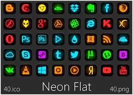 Cleodesktop Mod Desktop Neon Flat Icons Pack Flat Icon Neon Flats Icon Pack