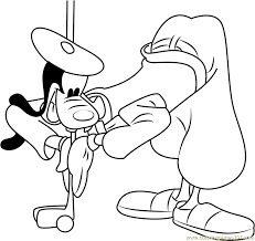 Printable coloring pages of disney's goofy barbecuing, writing, sledding, cheering, dancing, playing tennis and golf, etc. Goofy Play Golf Coloring Page For Kids Free Goofy Printable Coloring Pages Online For Kids Coloringpages101 Com Coloring Pages For Kids
