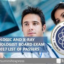 LIST OF PASSERS: July 2017 Radtech, X-Ray Technologist board exam results