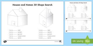 Could this be part of the global housing solution? Houses And Homes 3d Shape Search Activity