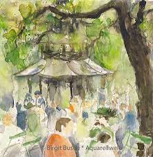 Vom wiener schnitzel bis hin zur veganen bowl lassen wir kulinarisch keine wünsche offen. Biergarten Englischer Garten Aquarell Drei