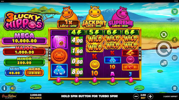 3 Lucky Hippos Slot >> Play Online