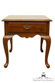 This queen anne cherry side table has a two board joined cherry top with one 15 wide board joined with a 4 board. Jamestown Sterling Solid Cherry 22x26 Queen Anne Style Accent End Table High End Used Furniture