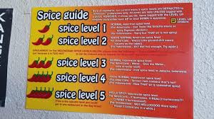 this spice chart at an indonesian restaurant dailypicdump