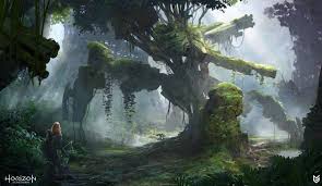 Old Warmachine From Horizon Zero Dawn Concept Art World Environment Concept Art Landscape Concept
