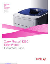 Xerox phaser 3250 manual online: Xerox 3250dn Phaser B W Laser Printer Manuals Manualslib
