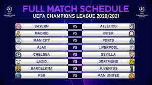 Match Schedule Uefa Champions League 2020 2021 Group Stage Youtube