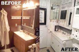 Makeover For Our Bathroom Vanity Light White With Crystals Bathroom Vanity Lighting Vanity Lighting Wood Bathroom Vanity