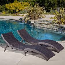 Noble House Acapulco Multi Brown Wicker Outdoor Chaise Lounges Set Of 2 Wicker Chaise Lounge Outdoor Chaise Outdoor Wicker