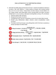 Seorang penjual membeli celana dari grosir dengan harga rp60.000,00. Soal Uraian Aritmatika Sosial 1