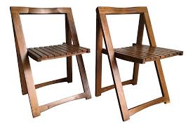 Vintage Mid Century Modern Folding Chairs Set Of 2 Chairish