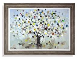Ulyana Hammond Watch Tree Af4098 Wrapped Canvas Hand Embellished With Acrylic Glaze And Vintage Watch Faces Framed Wall Art Painting Frames Artwork Pictures