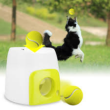 My chocolate lab loves it. Pet Dog Toy Automatic Interactive Ball Launcher Tennis Ball Throwing Machine Launching Fetching Balls Dog Training Tool Wish