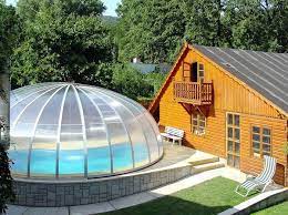 oval pool enclosure orient over round pool silver habillage piscine hors sol piscine ovale piscine hors sol