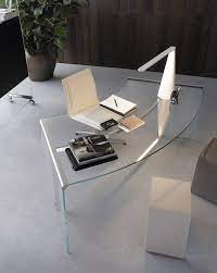 These curved glass desk are designed by experts and skilled craftsmen who understand what it takes to build a product that equally boasts style and performance. Contemporary Office Lamps For Any Modern House Decor The Mid Century Lighting Designs That Are Making A Curved Desk Glass Desk Office Office Furniture Design
