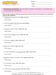 Pronouns worksheets for 2nd grade. Replace Noun With A Possessive Pronoun Worksheet 3 Nouns And Pronouns Pronoun Worksheets Possessive Pronoun