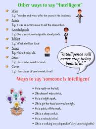 Creative Ways To Say Someone Is Intelligent Or Stupid Eslbuzz Learning English Other Ways To Say Learn English English Words