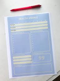 All parents know that they should teach their children to eat healthy and encourage them to exercise . Health Goals Worksheet Etsy