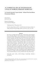 Pejabat menteri besar dan setiausaha kerajaan negeri kedah aras 4 blok b, wisma darul aman, 05503 alor setar, kedah darul aman, malaysia. Pdf Al Tarikh Salasilah Negeri Kedah A Malay World Literary Heritage