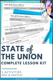 State Of The Union Activity Kit In 2020 State Of The Union Civics Lessons Activity Kits