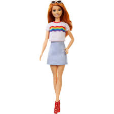 Barbie Fashionistas Doll Original Body Type Wearing Rainbow Tee Walmart Com Barbie Fashionista Barbie Fashionista Dolls Rainbow Tee