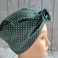 White Polka Dot Green Scarf