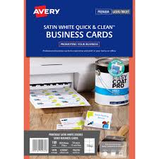 Our business card template gallery is the perfect place to find a design template that matches your style. Avery 936230 C32026 Quick Clean Business Card Double Sided 270gsm 85 X 54mm Satin White Pack 100 Paper Plus Office National