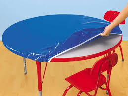 Shop for 42 inch round tablecloth at bed bath & beyond. Wipe Off Table Covers Love This Idea For Long Art Tables Fitted Table Cover Table Covers Round Table Covers