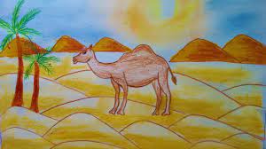 You may also erase some colored pencil lines by mistake too, but it is ok, just draw them again on the same place. How To Draw Scenery Of Desert With Camel Step By Step Youtube
