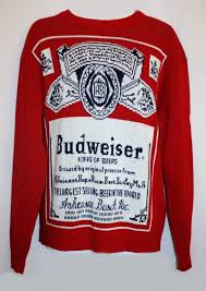 Vintage 1970s Budweiser Sweater Size Large Knit Rare Anheuser Busch Beer 149 99 Budweiser Sweater Weather Sweaters