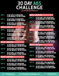 30 Day Ab Challenge Fitness Workout Chart Image How Do It Info
