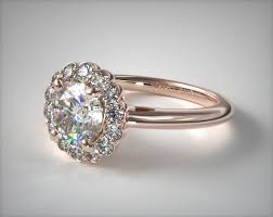 Proposing to the love of your life? Floral Halo Engagement Ring 14k Rose Gold James Allen 17545r14