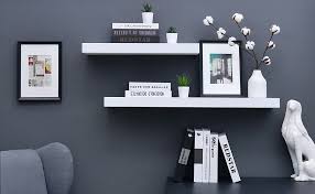 Bookshelves include 2 adjustable shelves. Amazon Com Welland 36 Inch White Mission Floating Shelves For Wall Bathroom Wall Mount Shelves Wood Modern Display Shelves Book Shelves For Bedroom Living Room And Kitchen Home Kitchen