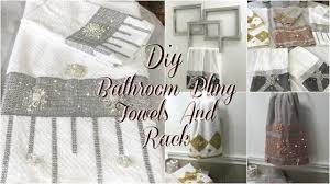 Bathroom Decor Ideas Diy Glam Decorative Towels Diy Dollar Tree Bathroom Towel Holder Youtube Diy Towels Decorative Towels Diy Bathroom Decor
