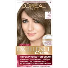 L Oreal Paris Excellence Triple Protection Permanent Hair Color 6 3 Fl Oz 6a Light Ash Brown 1 Kit Target