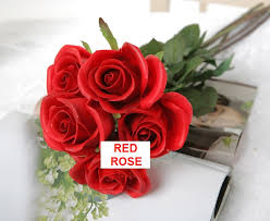 Wedding bouquet isolated on white. Latex Real Touch Flowers Bouquets Red Rose Wedding Bouquet 9 Heads High Quality Ebay