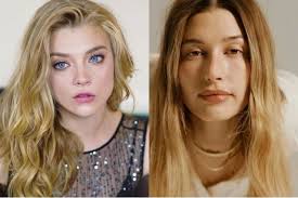 Het belang van gezichtsharmonie: Hailey Bieber vs Natalie Dormer. Natalie  straalt duidelijk meer uit dan Hailey, ondanks dat Hailey op het eerste  gezicht meer conventioneel aantrekkelijke individuele kenmerken heeft.  Natalie's verhoudingen zijn
