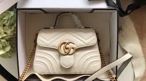 Shoulder bags are great because they are versatile, instead of carrying a clutch. Gg Marmont Mini Top Handle Bag 547260 White Youtube