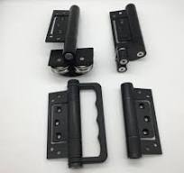 Matt Black Aluminum Folding Door Hardware Kits Pivot Hinge and Roller