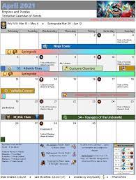The official subreddit for the exciting mobile game empires & puzzles. April 2021 Calendar R Empiresandpuzzles
