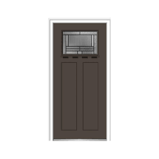 Mmi Door 32 In X 80 In Brighton Right Hand Craftsman 2 Panel 1 Lite Painted Fiberglass Smooth Preh Craftsman Front Doors Mmi Door Front Entry Doors