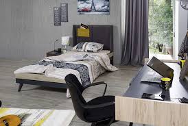 Wall beyaz modern genç odası takımı. Dark Point Genc Odasi Rosso Home Mobilya